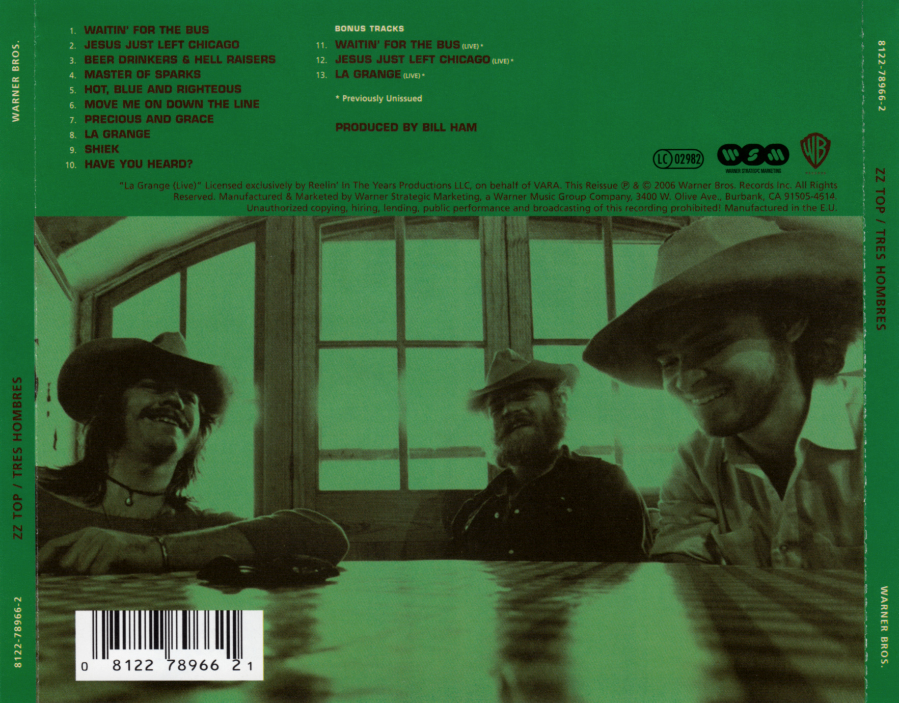 ZZ Top  Tres Hombres : Back EU